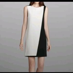Theory Womens Silk Blend Color Block Sleeveless A-Line Layered Dress Size 4